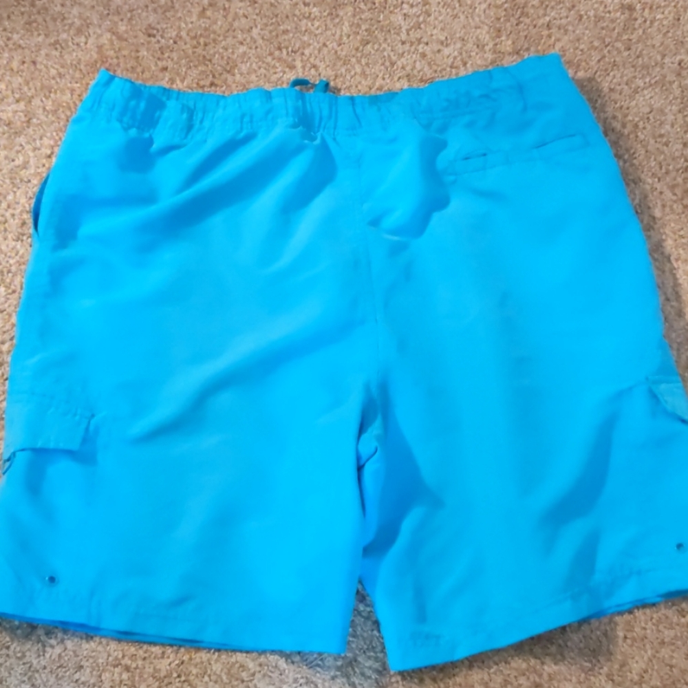 Hawaiian Authentics Aqua Blue Swim Trunks . Sz XL - Picture 9 of 9